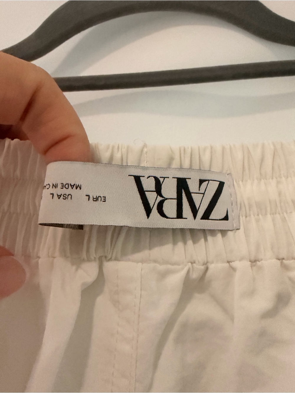 Zara White A-Line Balloon Drawstring Hem Skirt - Picture 9 of 12